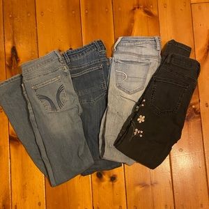 4 pairs of jeans